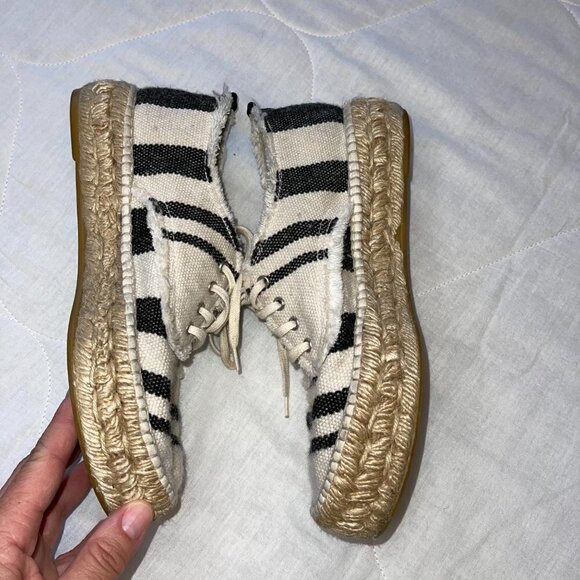 Loeffler Randall Alfie Espadrille Sneaker Womens Off White Black Size 8.5 US - Picture 6 of 12